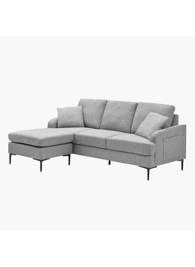 Prime NXT 3-Seater Reversible Fabric Corner Sofa with 2 Cushions and Side Pocket