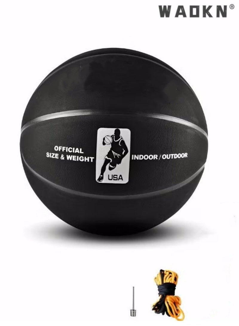 WAOKN Basketball 29.5" Standard Offical Size 7 Indoor Outdoor Basketball ,Basketball Standard Offical Indoor Outdoor Basketball Leather Game Basketball Game Training Universal Outdoor Sports Goods - Image 1