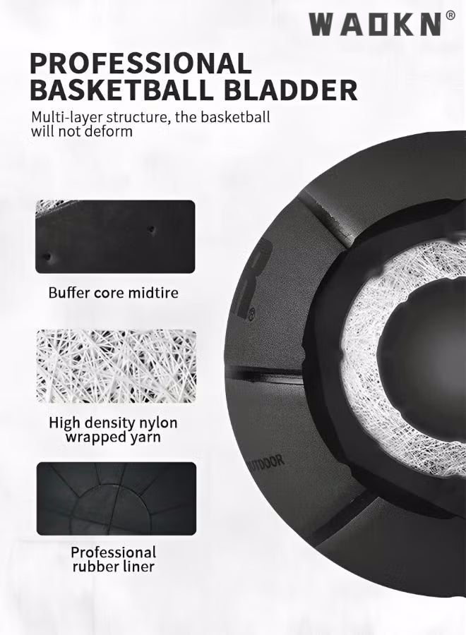 WAOKN Basketball 29.5" Standard Offical Size 7 Indoor Outdoor Basketball ,Basketball Standard Offical Indoor Outdoor Basketball Leather Game Basketball Game Training Universal Outdoor Sports Goods - Image 4