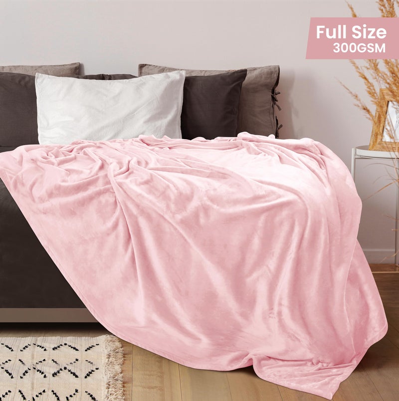 Utopia Bedding Fleece Blanket Full Size Pink 300GSM Luxury Fuzzy Soft Anti-Static Microfiber Bed Blanket (90x84 Inch) - Image 2