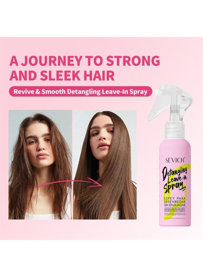 Sevich بخاخ ترطيب الشعر 100 مل لإزالة التشابك وإصلاح الضرر والتحكم في التجاعيد وحماية من الحرارة مع الكيراتين والبيوتين وزيت جوز الهند خفيف الوزن وغير دهني ومزيل تشابك فوري - Image 5