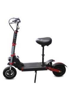 LEADERS Electric Scooter with Chair 500W 13AH 48V 50km/h, 11" Off Road Tires Dual Lights Black and Red