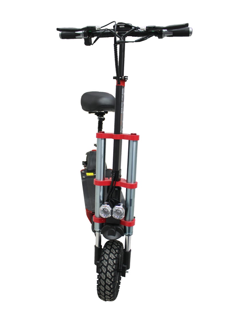 Leaders - LEADERS Electric Scooter with Chair 500W 13AH 48V 50km/h, 11" Off Road Tires Dual Lights Black and Red - Image 1