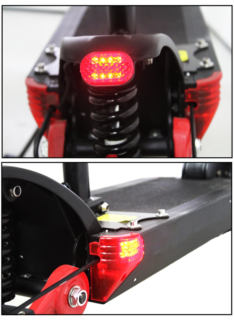 Leaders - LEADERS Electric Scooter with Chair 500W 13AH 48V 50km/h, 11" Off Road Tires Dual Lights Black and Red - Image 1