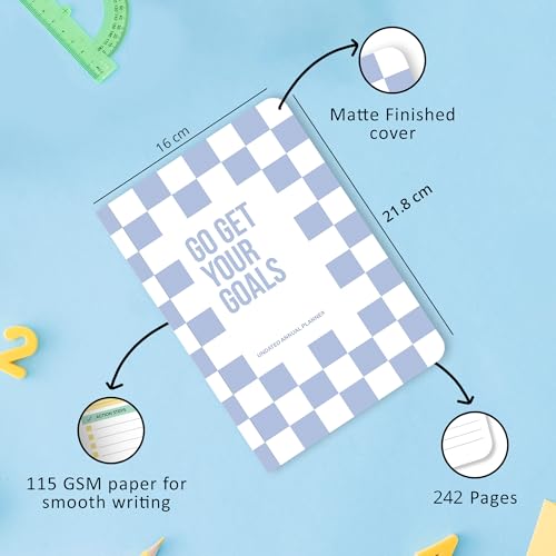 PAPBOO Undated Happiness Planner Hardbound | 115 GSM | 21.5 × 15.5 cm | 242 Pages | Weekly Spreads, Monthly Reflection, Habit Tracker, Expense Tracker & Project Planner(Goals) - Image 2