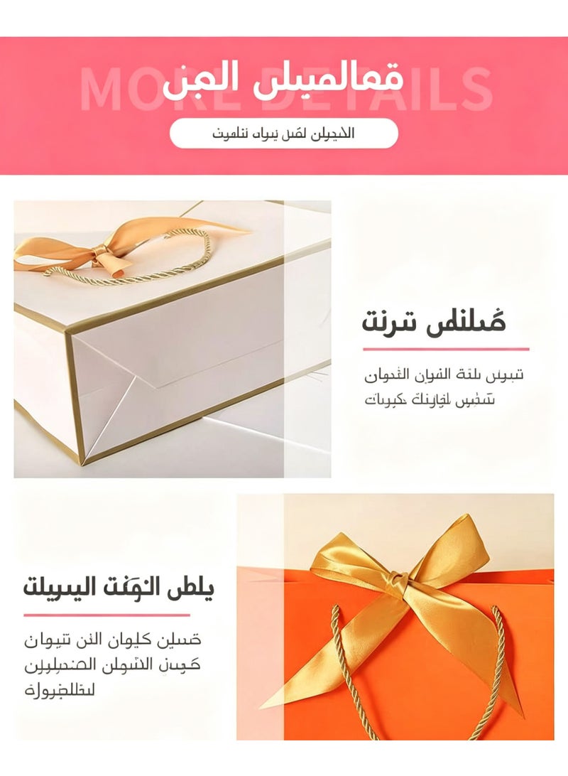 طقم حقائب هدايا متعدد الألوان بقوس ساتان، حقيبة تقديم الهدايا للزفاف، أعياد الميلاد ورمضان، قابلة للطي وتخزين بسهولة - Image 4