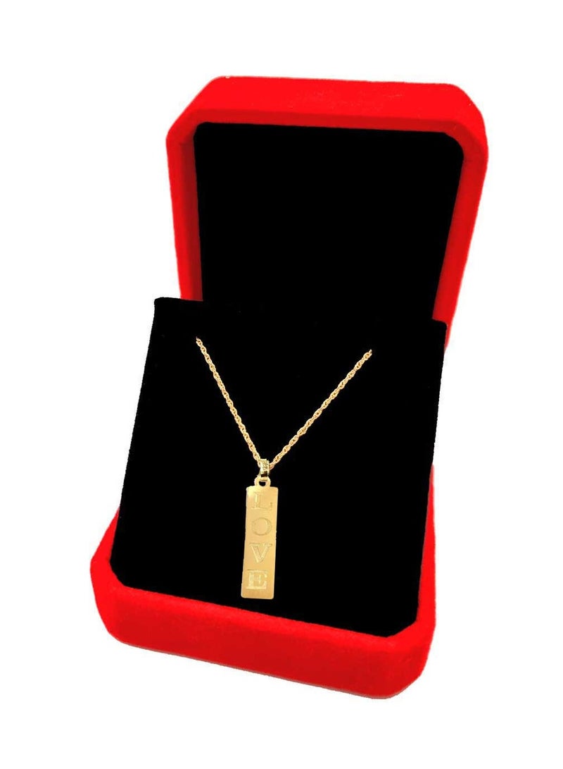 Hamsa.ae 18K Pure Gold Flat Bar Necklace For Women - Image 4