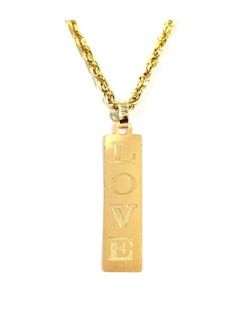 Hamsa.ae 18K Pure Gold Flat Bar Necklace For Women - Image 1