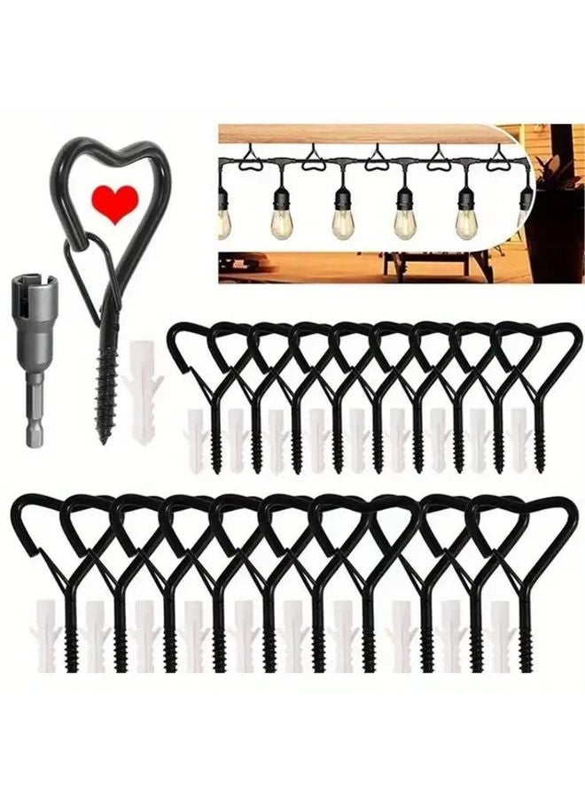 41 قطعة خطافات معدنية متينة بقفل أمان مضاد للسقوط للإضاءة البونساي وعيد الميلاد - Image 3