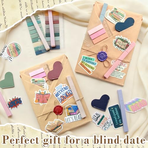 J6&H6 6 Set Blind Date with a Book Gift excluding Books,Gift Set Including Wax Seal Stickers, Index,Stickers,Kraft Paper Labels,Highlighters,Kraft Paper Perfect for Literary Gifts (Ordinary) - Image 3