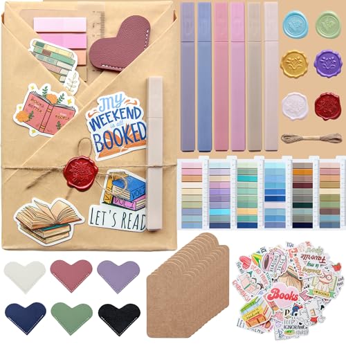 J6&H6 6 Set Blind Date with a Book Gift excluding Books,Gift Set Including Wax Seal Stickers, Index,Stickers,Kraft Paper Labels,Highlighters,Kraft Paper Perfect for Literary Gifts (Ordinary) - Image 1