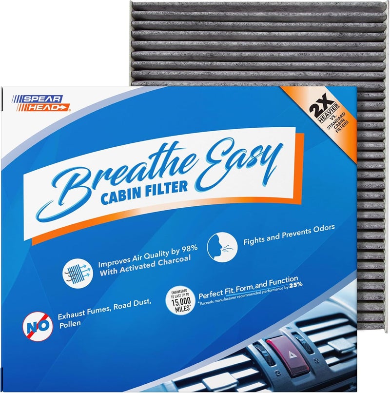 SPEARHEAD Odor Defense Breathe Easy AC & Heater Cabin Filter | Fits 2010 Santa Fe, 2011-15 Sorento Like OEM | Up to 25% Longer Lasting w/Activated Carbon (BE-664) - Image 1