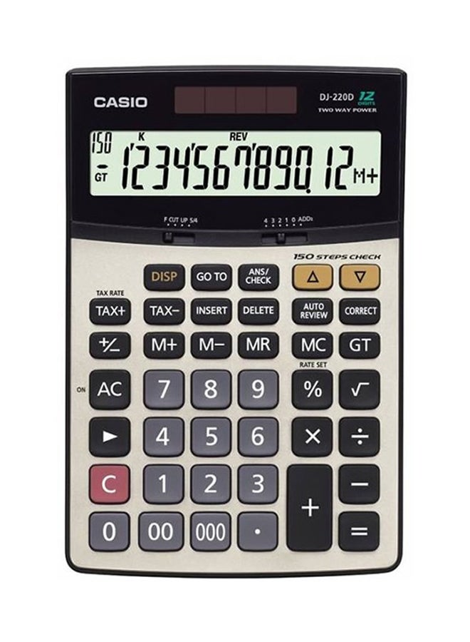 DJ-220D Plus 12-Digit Financial Calculator Beige/Black/Grey