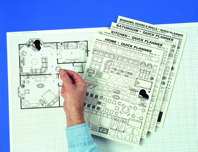 Design Works Home Quick Planner: Reusable, Peel & Stick Furniture & Architectural Symbols - Image 2