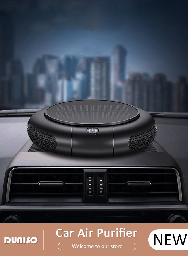 DUNISO Car Ionizer Air Purifier, USB Air Freshener, Portable Vehicle Air Purifier with USB Charging 2 Modes and 3 Speeds, Filters for Pollution, Odors, Gases, Car Fumes, Viruses, Great for Travel or  Commute - Image 1