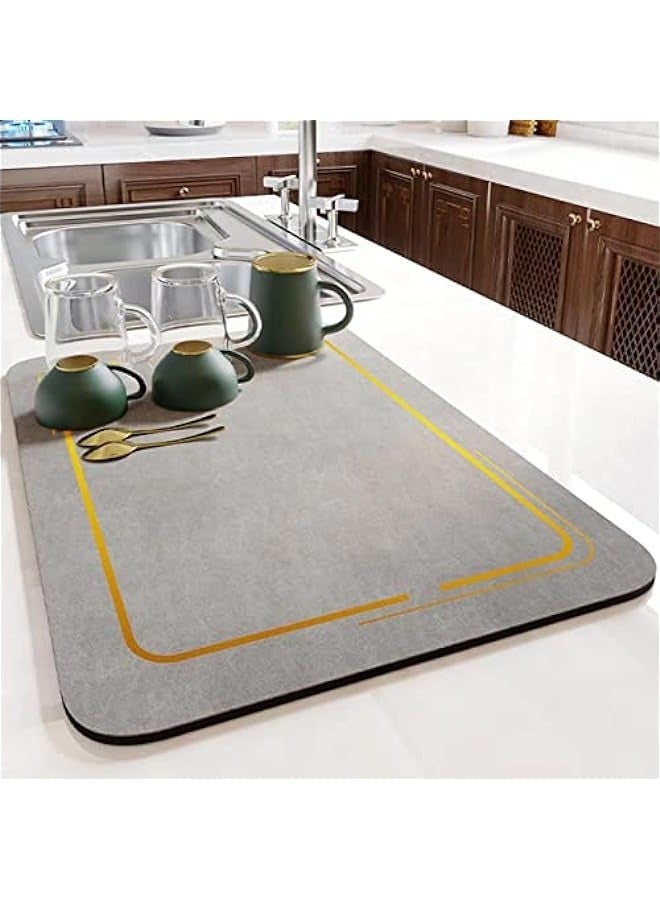 MIXDE Light Grey Kitchen Drying Mat - 20X24 Inch Coffee Maker Pad for Countertops - Image 1