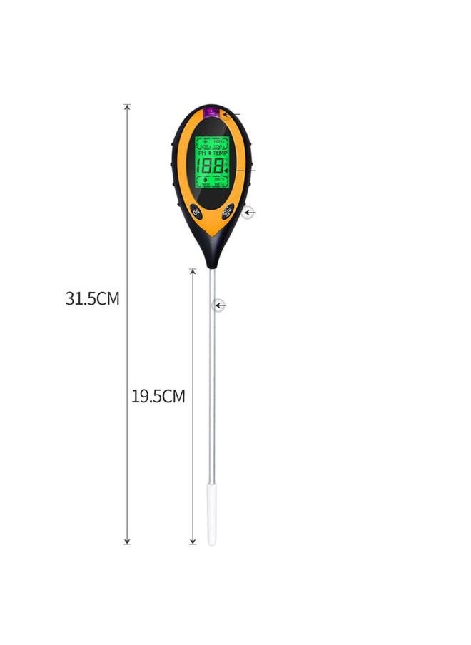 NIBEMINENT - LCD Soil Tester Automatic Shutdown Sensitive Probe Soil Moisture PH Temperature Humidity Meter Light Meter - Image 1