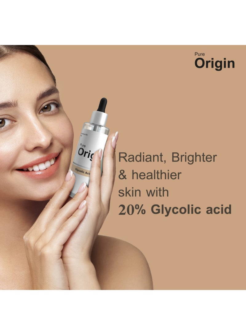 Pure Origin Glycolic Acid 20% Serum 30ml – Advanced Skin Exfoliation & Renewal - Image 2