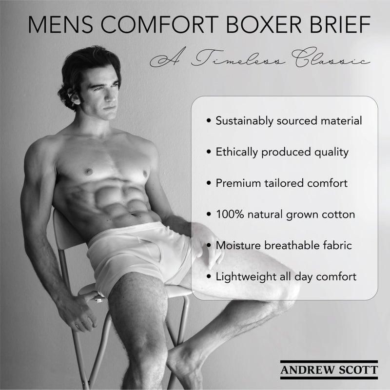 Andrew Scott Big & Tall Men's Cotton Boxer Briefs | Multi Packs Colors Underwear Sizes S to 8XL - Image 4