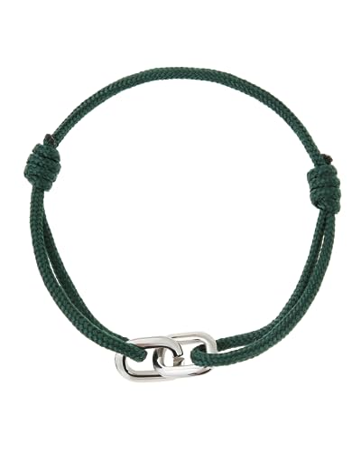 Made by Nami Nautical Bracelets for Men Adjustable and Waterproof Rope Bracelet for Men with Stainless Steel Charm Gift for Him (Emerald Green Silver) - Image 4