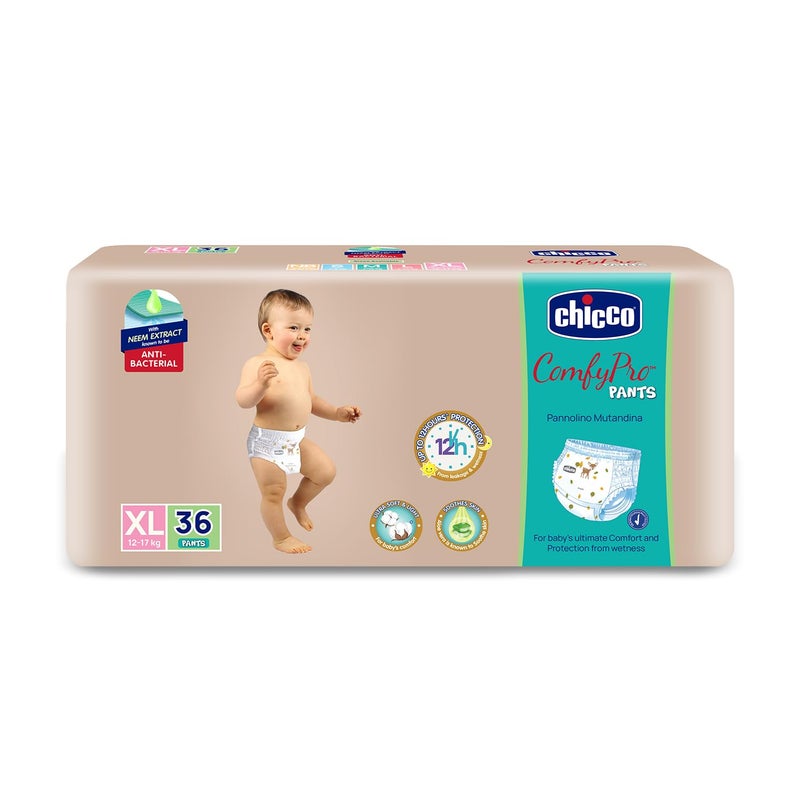 Chicco Comfy-Pro Pant Style Baby Diapers | Anti-bacterial benefits | Ultra Soft & 12hrs protection | Wetness indicator & Disposing Tapes - XL, 36 Count, 12-17 Kg - Image 5
