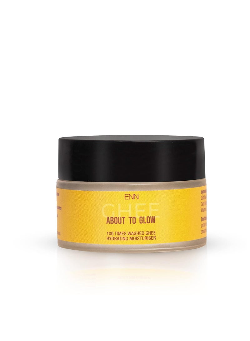 ENN About To Glow100 Times Washed Ghee  Soft for Dry Skin for Men and Women with 100 Times Washed Ghee for Deep Nourishment15gm - Image 1