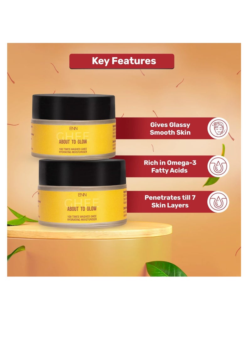 ENN About To Glow100 Times Washed Ghee  Soft for Dry Skin for Men and Women with 100 Times Washed Ghee for Deep Nourishment15gm - Image 3