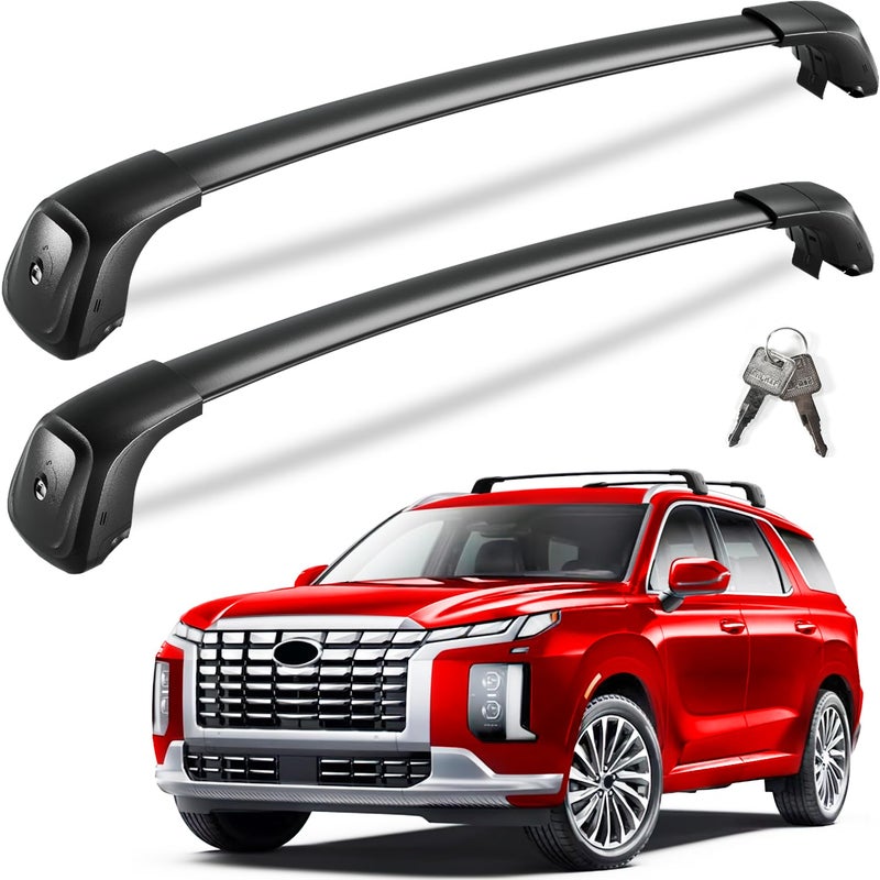 KINGGERI Lockable 260lbs Roof Rack Cross Bars Compatible with Hyundai Palisade 20192025 SE SEL XRT Limited Calligraphy Heavy Duty AntiTheft Aluminum Rails Crossbars Cargo Carrier Bag