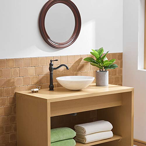 BWE 360° Swivel Bathroom Vessel Sink Faucet Oil Rubbed Bronze Single Handle One Hole Lavatory Mixer Tap with Pop Up Drain Assembly Without Overflow and Supply Line Tap Body - Image 3