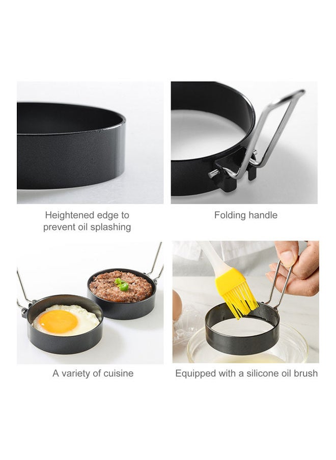 NIBEMINENT - Pancake Shaper Egg Frying Mold with Handle black 16.00 x 3.50 16.00cm - Image 1