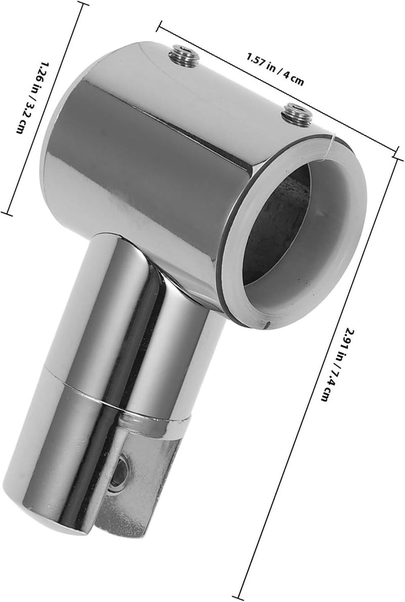 LABRIMP 2pcs 25mm Stainless Steel Pipe Clamp Connector for Shower Room Glass Door, 304 Bright Finish round Tube Clip, Heavy Duty Bathroom Hardware Parts - Image 2