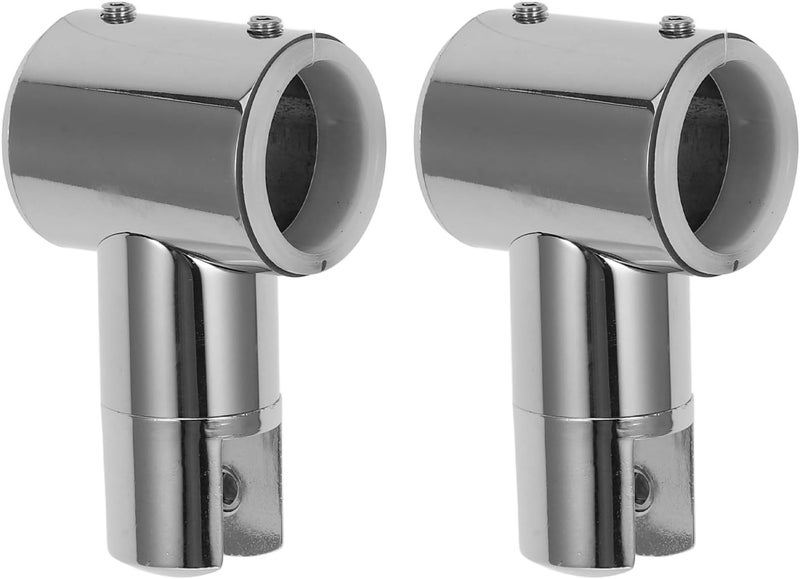 LABRIMP 2pcs 25mm Stainless Steel Pipe Clamp Connector for Shower Room Glass Door, 304 Bright Finish round Tube Clip, Heavy Duty Bathroom Hardware Parts - Image 1