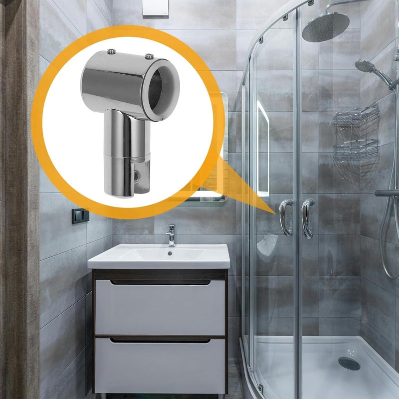 LABRIMP 2pcs 25mm Stainless Steel Pipe Clamp Connector for Shower Room Glass Door, 304 Bright Finish round Tube Clip, Heavy Duty Bathroom Hardware Parts - Image 4