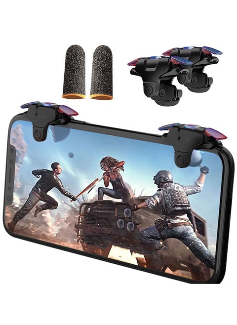 Professional Game Trigger, 2 Buttons For Pubg Mobile Controller, Support IOS, Android, And Most Phones And Ipads, Aluminum Button, Support COD/PUBG/FORTNITE (الأزرار مع الأكمام) King 3