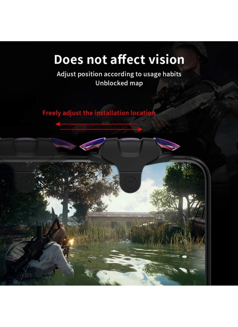 Concretization - Professional Game Trigger, 2 Buttons For Pubg Mobile Controller, Support IOS, Android, And Most Phones And Ipads, Aluminum Button, Support COD/PUBG/FORTNITE (الأزرار مع الأكمام) King 3 - Image 1