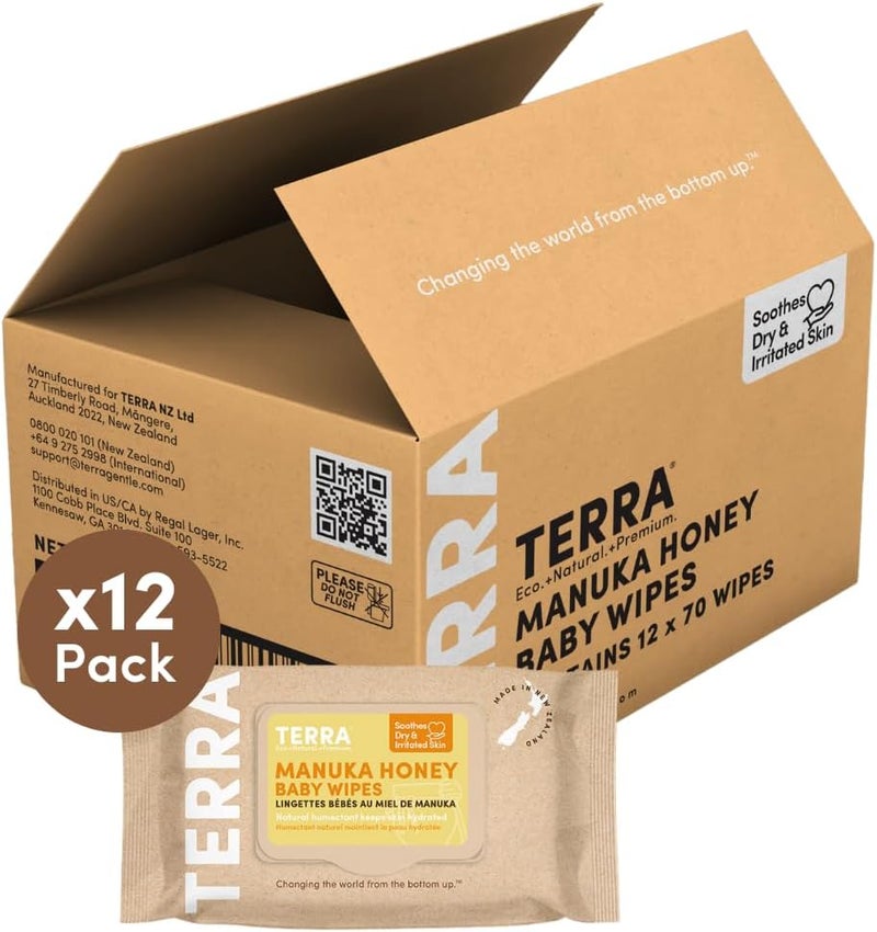 Terra مناديل بيبي تيرا مانوكا هوني - 12 عبوة - Image 1
