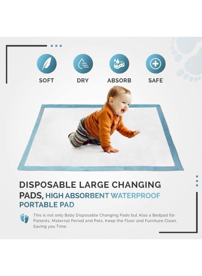 Cherry Medical Supply 25 Pieces Packed in 1 Pouches 60 cm x 60 cm Disposable Changing Mats for Baby Soft Ultra Absorbent Waterproof Diaper Changing Mat Liners Baby Changing Mat Cover Bed Pads - Image 3