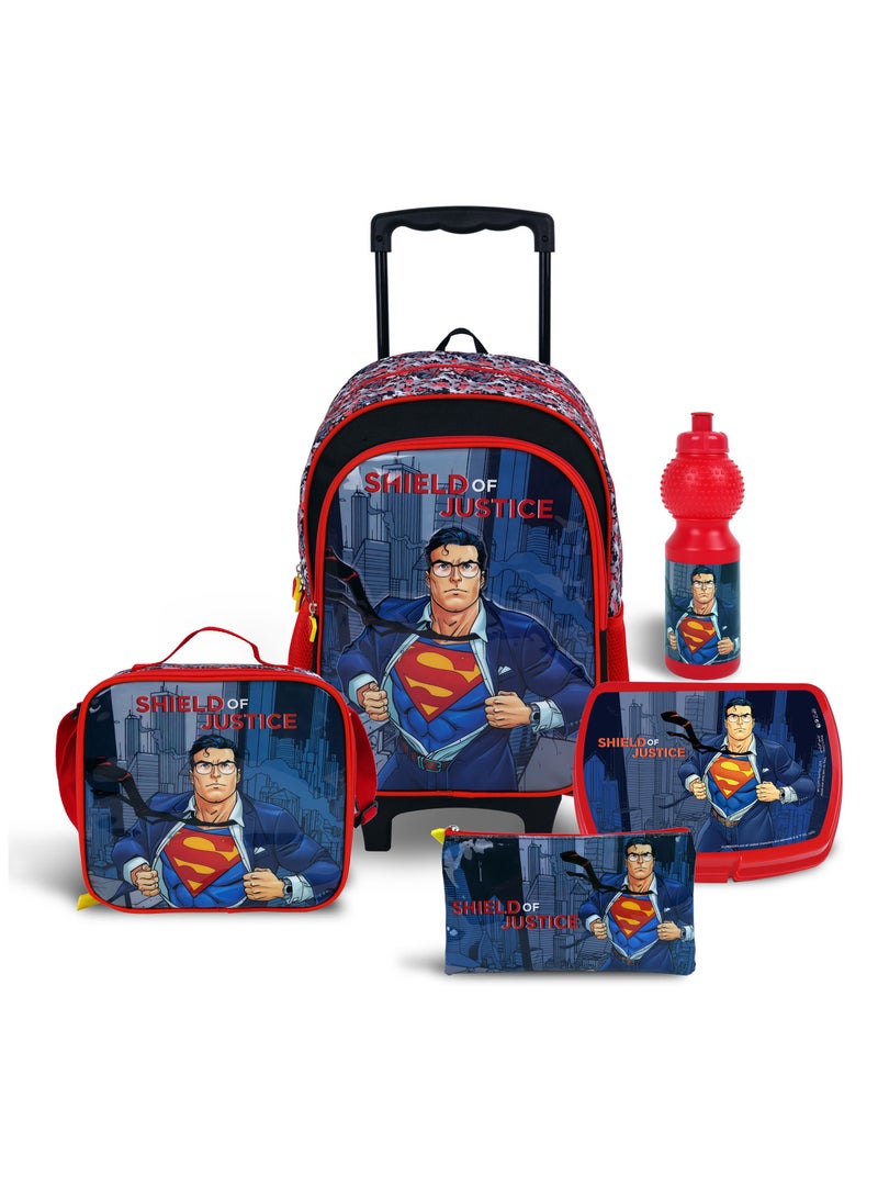 ترو كير مجموعة حقيبة مدرسية سوبرمان درع العدالة  في  من وارنر براذرز  بوصة - Image 1