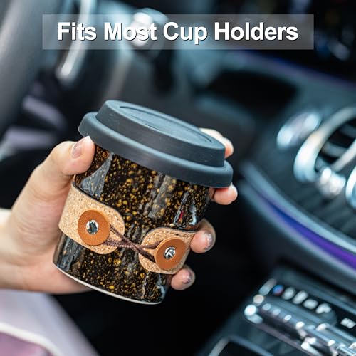 Cormomu Travel Coffee Mug, Ceramic Coffee Tumbler with Lid, Porcelain Tea Mug, Reusable Camp Cups, Microwave & Dishwasher Safe, Modern Style, Gifts for Men and Women, 8.5oz - Image 5