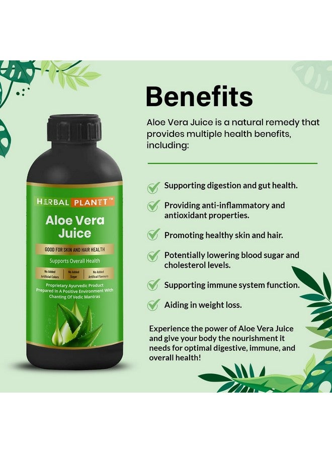 Herbal Planet Natural Herbal Aloevera Juice Helps in Immune System and Overall Body Health(Pack of 2)(Size:500ml) - Image 4