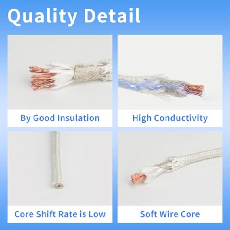 High Temperature Wire 2.5mm² 5m Mica Glass Fiber Cable - Heat Resistant Electrical Cable For Kiln and Oven Wiring - Image 3