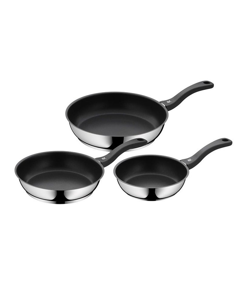 WMF Devil 3 Pieces Frying Pan Set 24 20 28 Cm Induction Cromargan Stainless Steel Coated Plastic Handle - Image 1