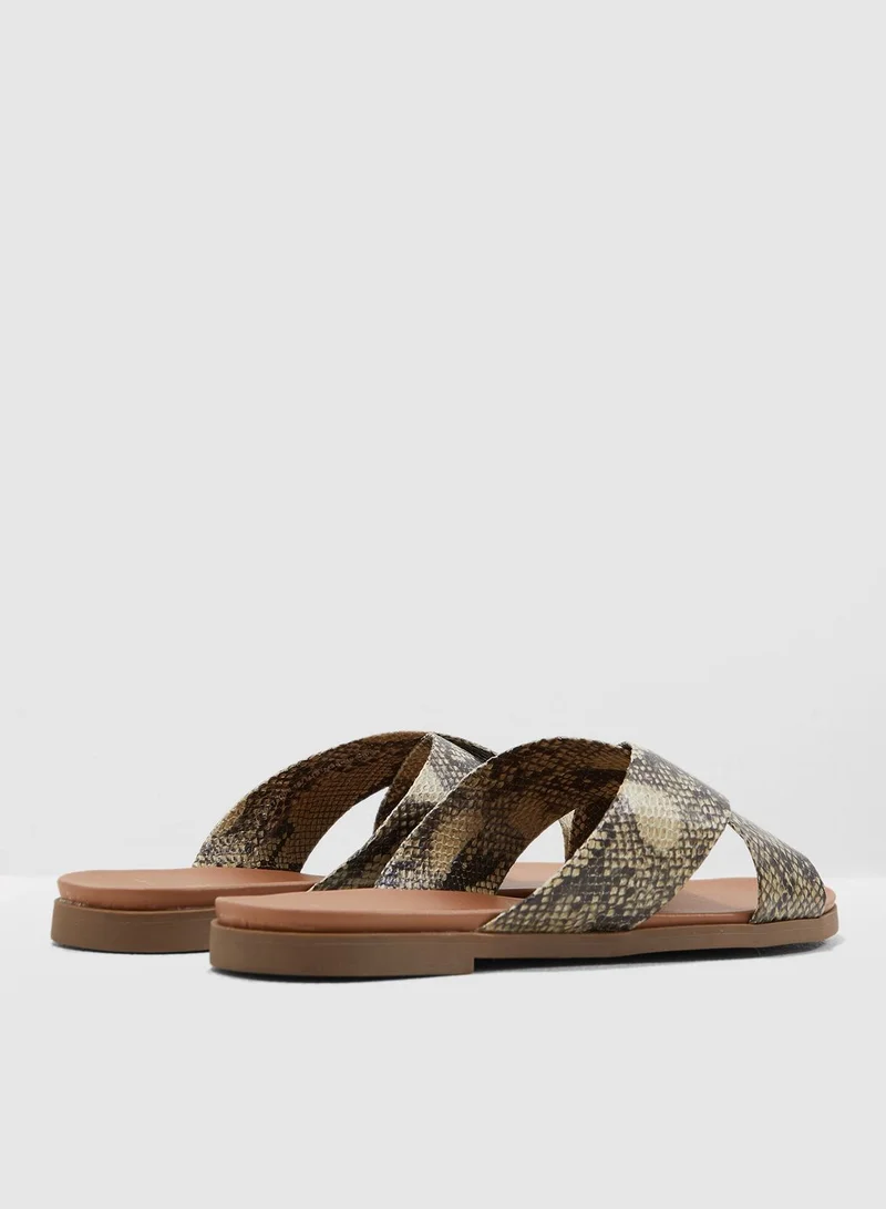DOROTHY PERKINS Wide Fit Frey Flat Sandal - Yellow