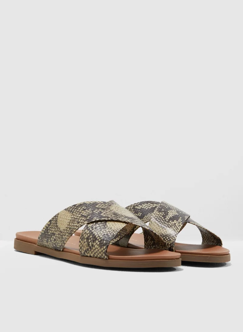 DOROTHY PERKINS Wide Fit Frey Flat Sandal - Yellow
