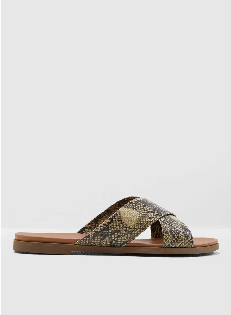 DOROTHY PERKINS Wide Fit Frey Flat Sandal - Yellow