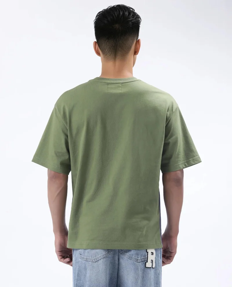 Rare Rabbit Men's Ombre And Graphic Print Oversized T-Shirt