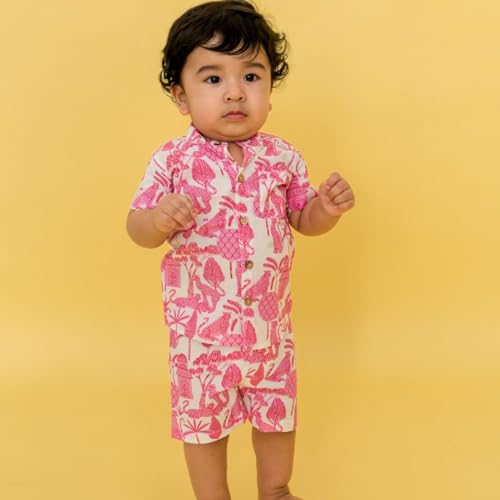 A toddler thing Coord Sets|Mulmul Cotton|Perfect for Summer|Shirt and Shorts Set|Urban Wild|4-5y - Image 2
