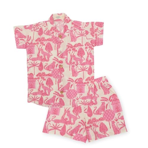 A toddler thing Coord Sets|Mulmul Cotton|Perfect for Summer|Shirt and Shorts Set|Urban Wild|4-5y - Image 1