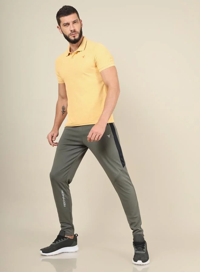 Technosport Technosport Men Contrast Side Panel Slim Fit Track Pants