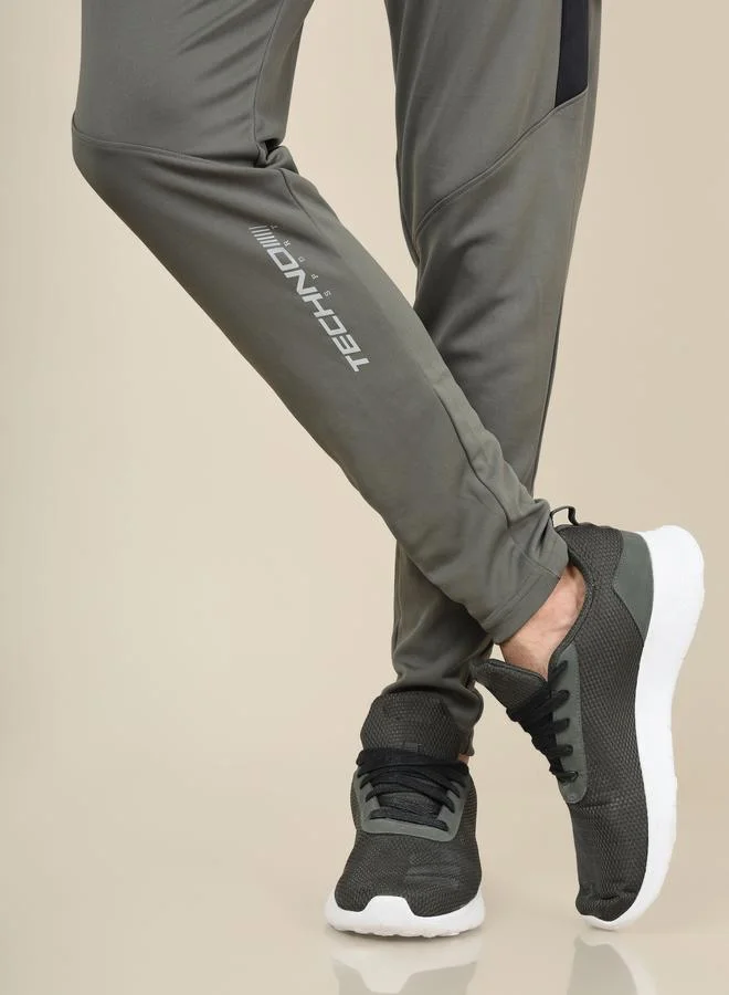 Technosport Technosport Men Contrast Side Panel Slim Fit Track Pants